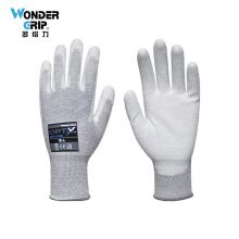 多给力(Wonder Grip) OP-170E 12双 防静电PU作业手套防滑耐磨尼龙碳纤维PU涂掌浸胶劳保手套 7/S 麻灰(单位：袋)